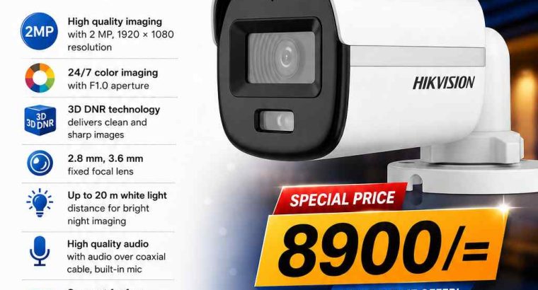 2MP ColorVu Audio Fixed Mini Bullet Camera – EVR.LK in Eravur!