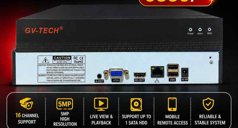 GV-Tech NVR 16CH 5MP WITHOUT POE – EVR.LK in Eravur