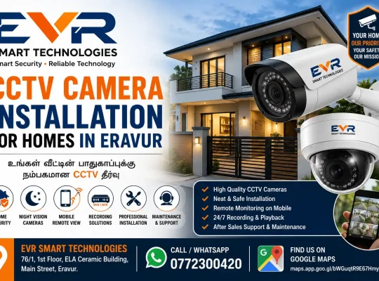 CCTV Camera Installation for Homes in Eravur | EVR Smart Technologies